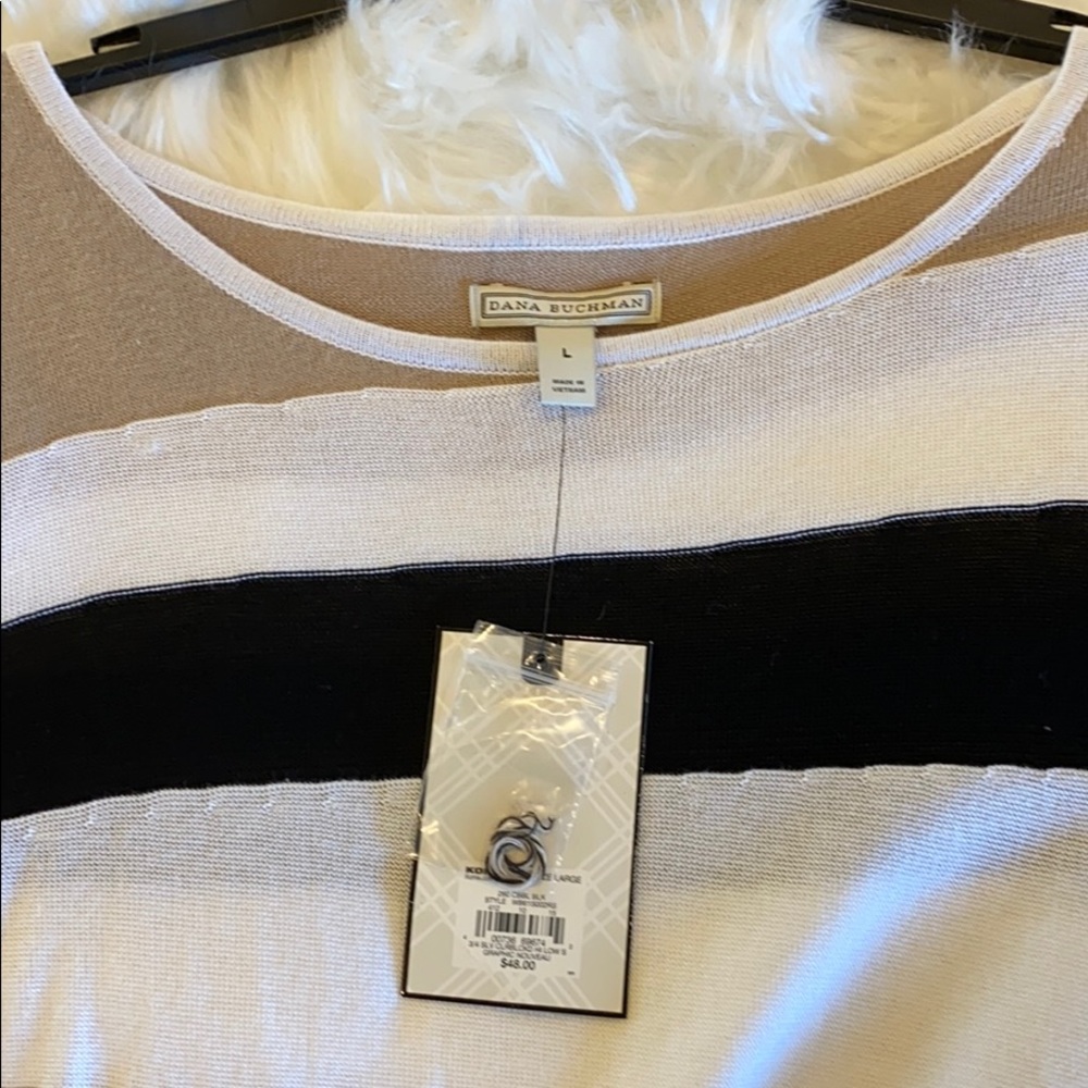 Dana Buchman Colorblock High-Low Sweater - Picture 3 of 9